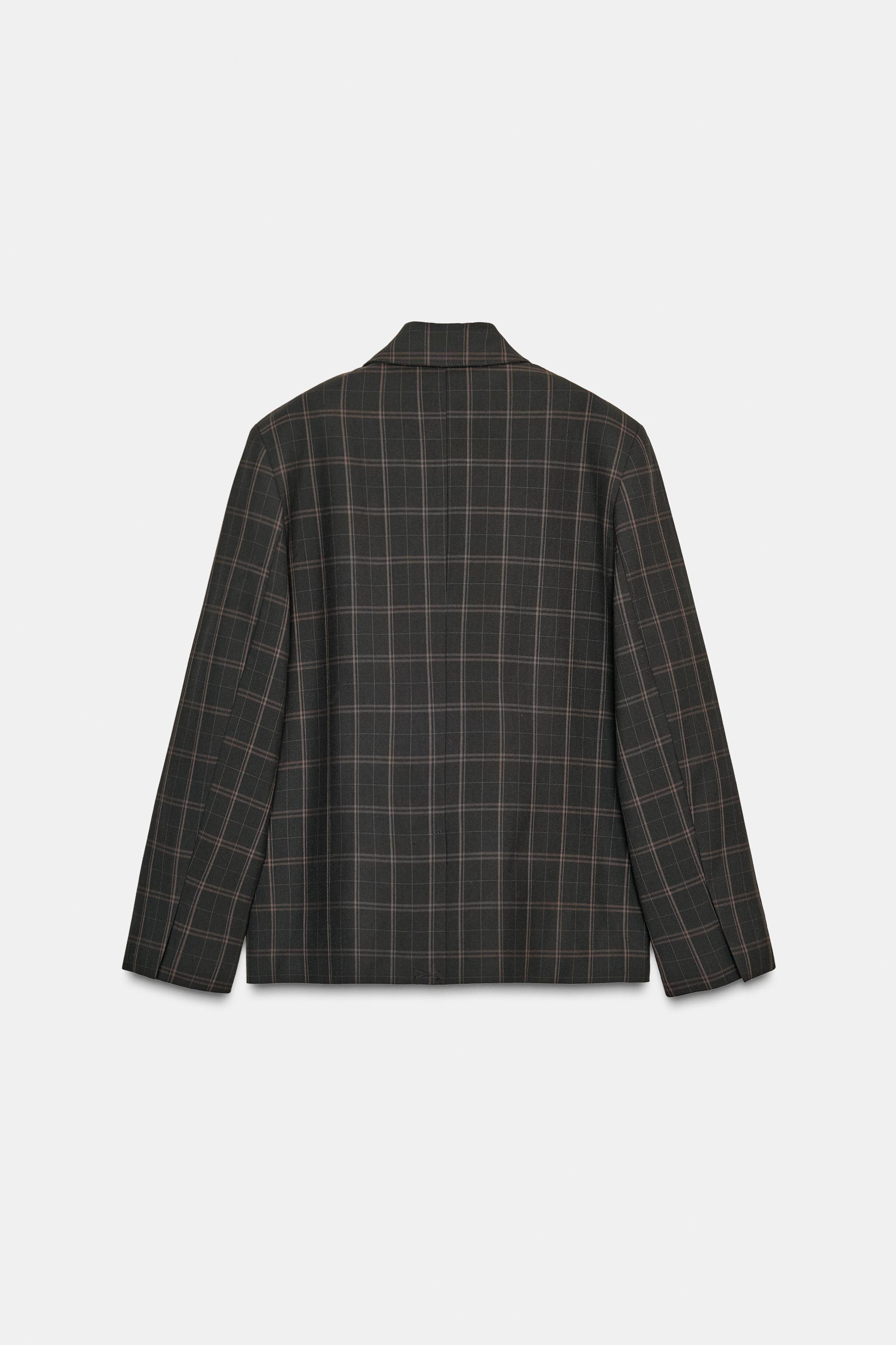 PLAID BLAZER WITH SHOULDER PADS